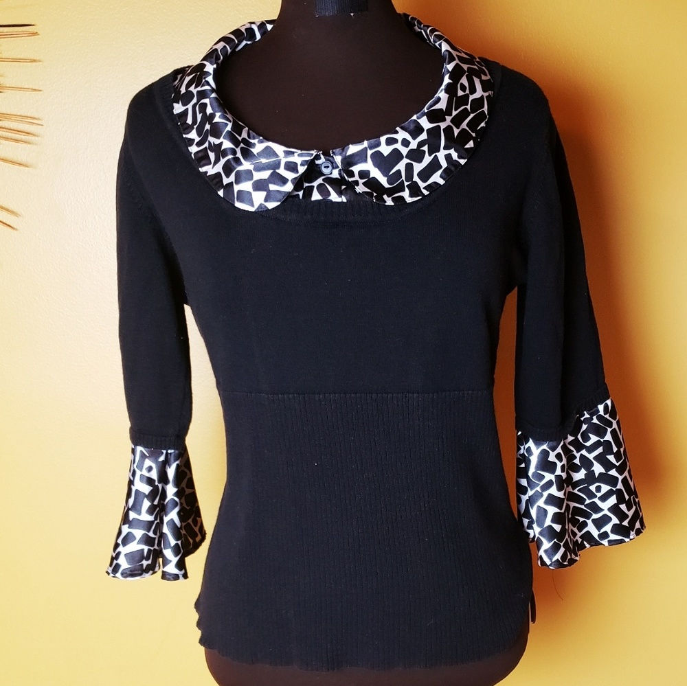 AB STUDIO COLLARED SWEATER BLOUSE XL (JUNIOR)